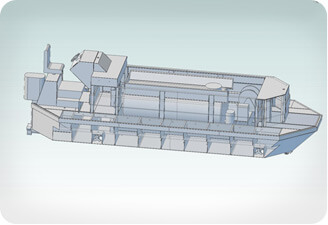 3D Model Boat for Customer Approval and Shop Drawings